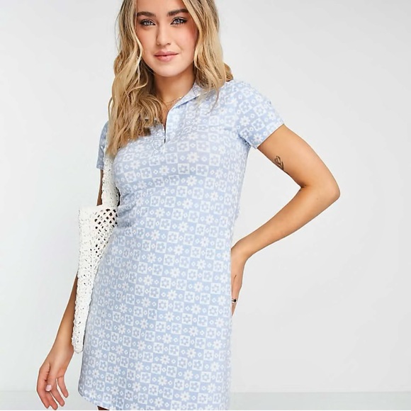 HOLLISTER California Cotton Shift Dress 70’s Retro Flower Power Print Size Small - Picture 1 of 11